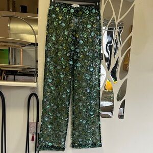 NWT Green Sequin Lace Cady Casual Pants (S)